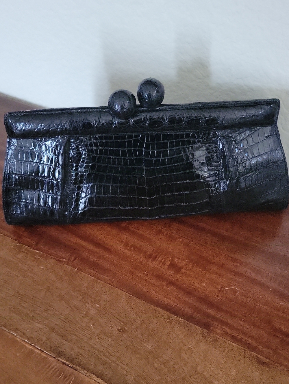 Nancy Gonzales Luxury Caiman Crocodile Leather Clutch